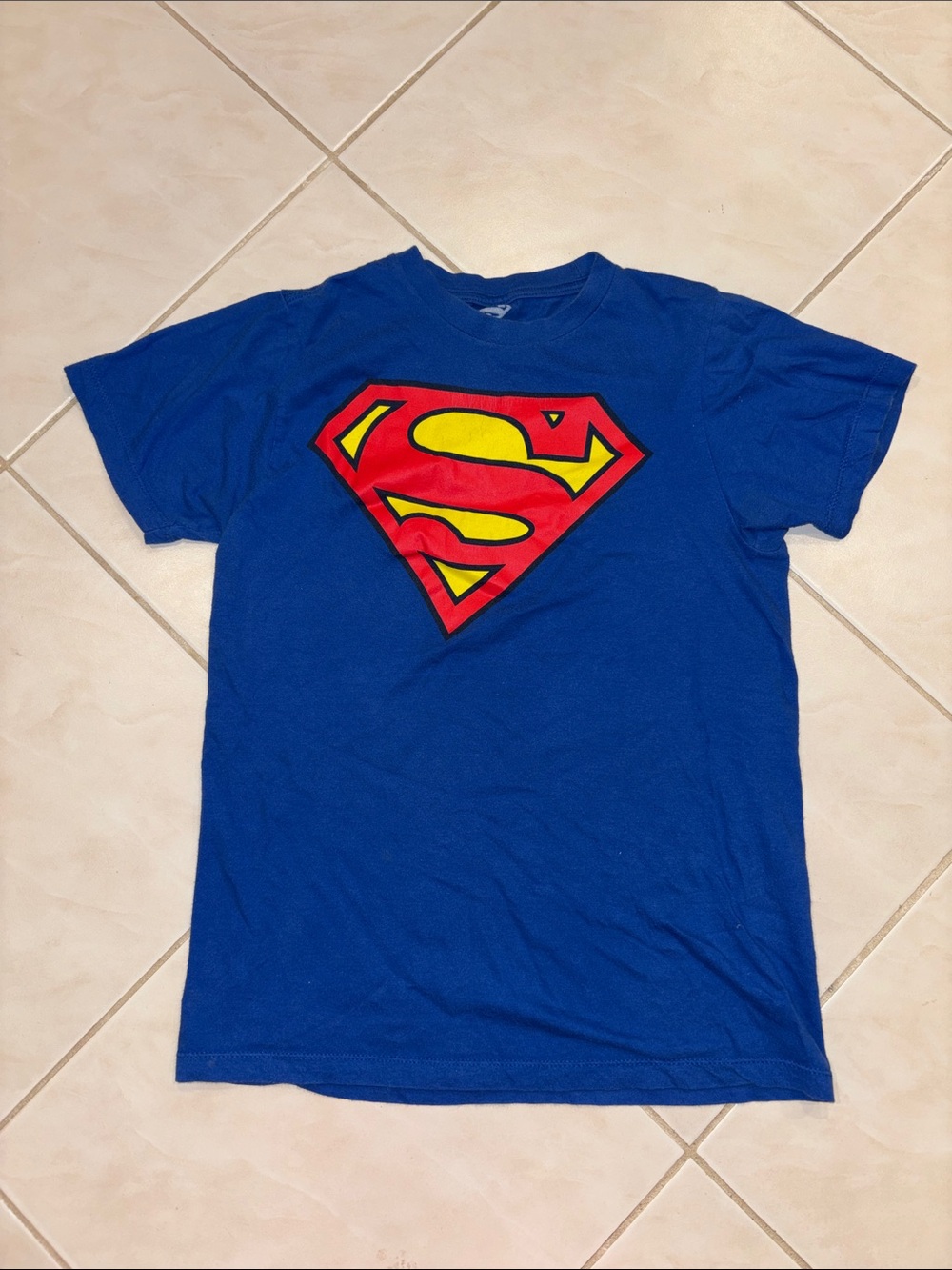DC Comics Blue Short-Sleeve Tee with Red & Yellow Superman Shield